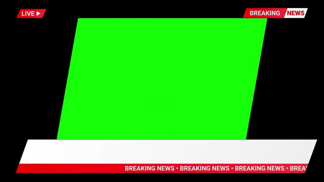 Live breaking news broadcast lower third template with green screen