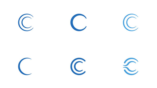 Minimalistic crescent moon icons in different styles and orientations Vector