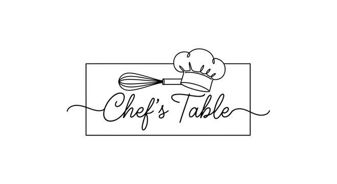 Chef's Table Logo: Whisk and Chef Hat Emblem for Culinary Business