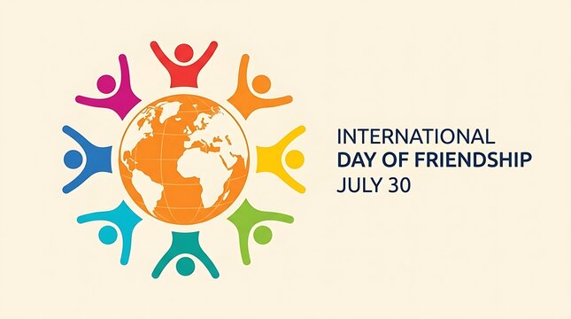 International day of friendship illustration with globe and diverse people