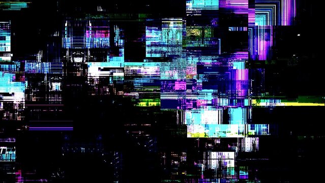 Cyberpunk neon digital glitch texture with pixel artifacts