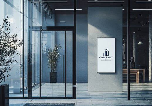 Office Poster Logo Mockup Template
