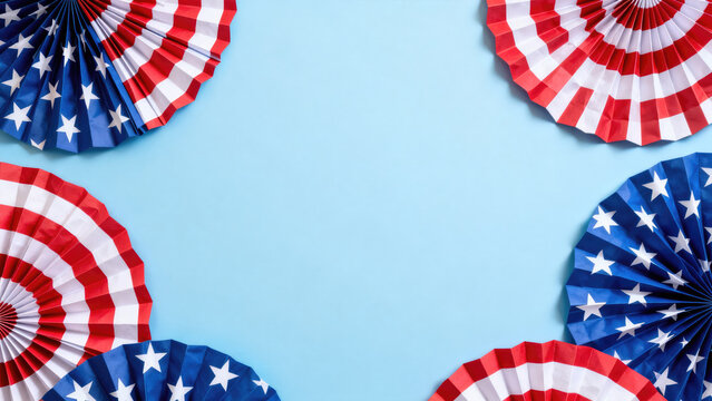 Patriotic paper fans for 4th of july celebrations