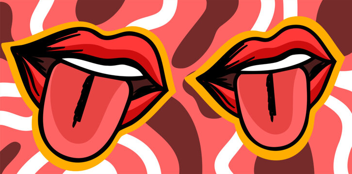 vibrant pop art style lips pattern with playful design