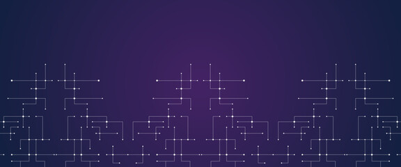 Fototapeta premium Vector digital geometric squares technology line and dot pattern abstract background