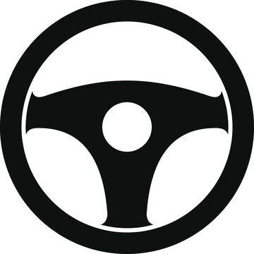 Steering wheel icon design element for driving and transportation themes