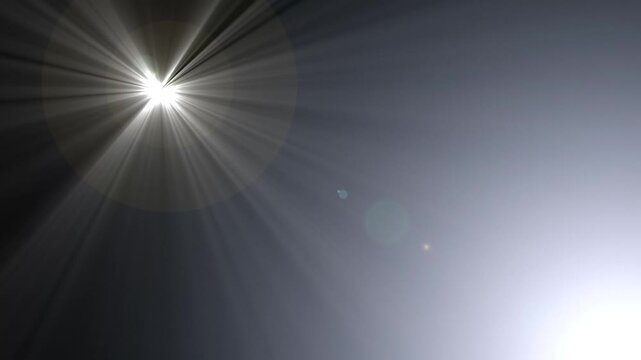 Bright White Light Beams Shining on Dark Black Background 4K