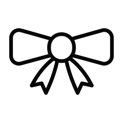 Fototapeta premium Minimalist Black Bow Ribbon Icon for Gift Wrapping and Celebratory Decorative Web UI Design