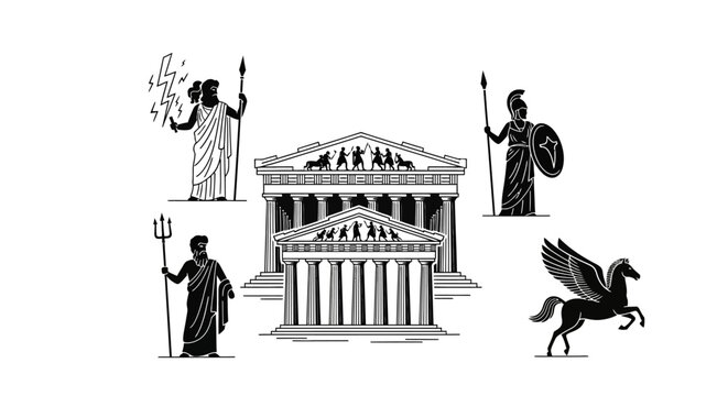 Ancient Greek Mythology Pantheon Gods Heroes Pegasus Temple