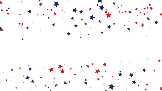 American Stars Confetti Border &ndash; USA Patriotic Decorative Background