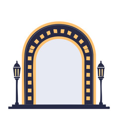 Fototapeta premium Yellow gateway arch with towers vector
