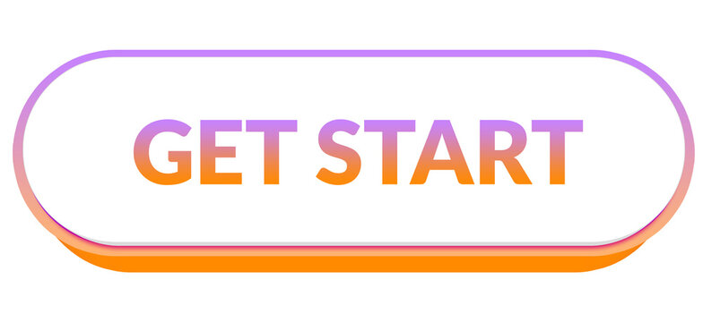 Modern Get Start CTA button png with transparent background glossy glassmorphism rounded interface element