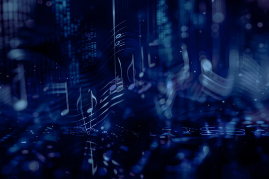Digital blue deja vu concept with immersive sound and memory