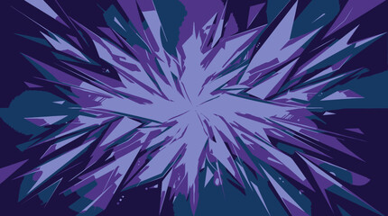 Obraz premium Abstract explosion of sharp purple and blue shards creating a dynamic pattern