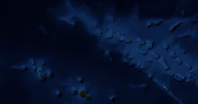 Bora Bora on Globe. Zoom into the island with Earth spinning in space. Locating position on high detail physical world map. Elements of this image furnished by NASA.