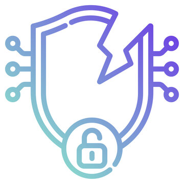 bug. this is a vector single icon with a dashed line gradient style. It is suitable for various purposes, including website design, mobile app design, and logo design.
