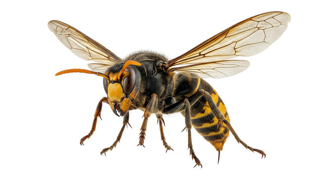 Giant hornet wasp insect macro isolated on transparent background