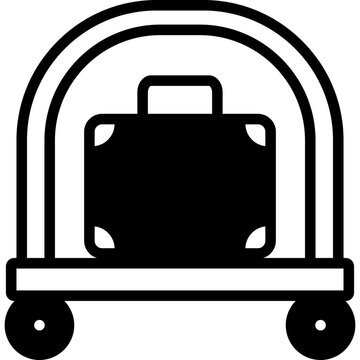 bellhop icon illustration design with glyph