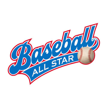 Baseball All Star Logo with Classic Ball Design on transparent background