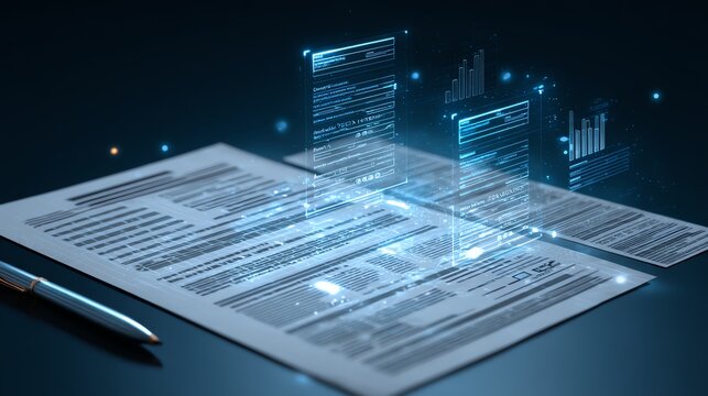 AI-driven fraud detection system analyzing financial documents.