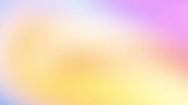 Vibrant soft yellow, glowing pink, and white abstract gradient loop. Beautiful light moving holographic background for luxury studio branding, creative promos, and video text overlays