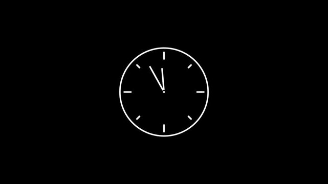 clock time lapse animation showing 24 hours loop on green screen background for overlay use