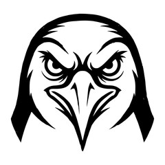 black and white vector illustration of animal face, ideal for coloring and esport logo © Alex