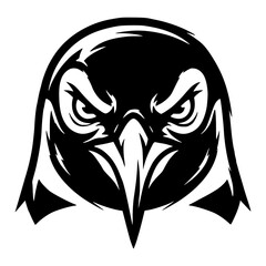 black and white vector illustration of animal face, ideal for coloring and esport logo © Alex