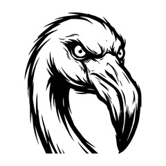 black and white vector illustration of animal face, ideal for coloring and esport logo © Alex