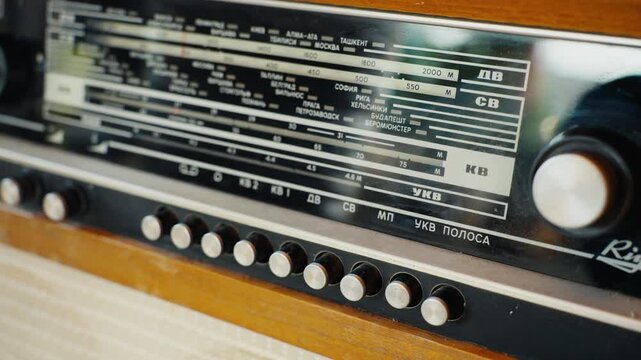 Vintage soviet radio receiver tuning dial