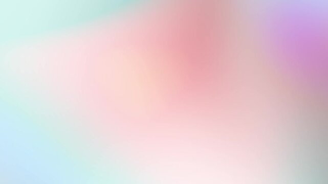 Vibrant pastel pink, soft yellow, and blue abstract gradient loop. Beautiful light moving holographic background for creative studio branding, digital promos, and video text overlays