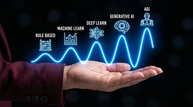 Hand holding futuristic digital blockchain network hologram with data flow and technology icons