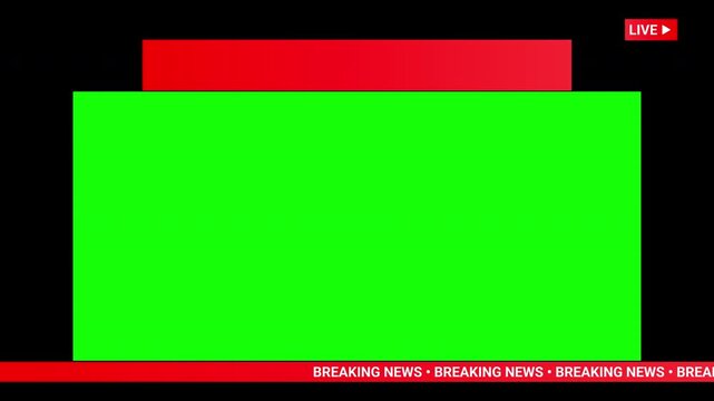 Live breaking news broadcast lower third template with green screen