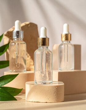Luxury Skincare Bottles in Biodegradable Packaging