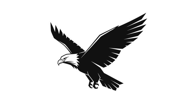 A majestic eagle soars through the air with outstretched wings flying freely.