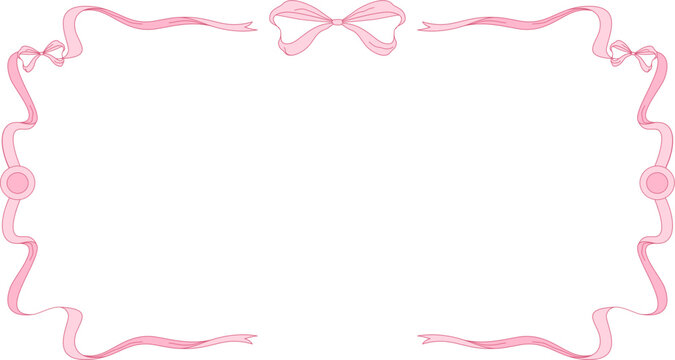 Pink Coquette Ribbon and Bow Frame