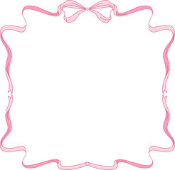 Fototapeta premium Pink Coquette Ribbon and Bow Frame