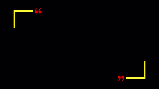 minimalist quote box animation in 4K animation with alpha channel on transparent background quote box animation