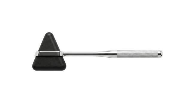 medical reflex hammer for neurological testing, isolated on transparent background, PNG format, essential for clinical physical examinations.