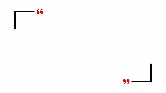 minimalist quote box animation in 4K animation with alpha channel on transparent background quote box animation
