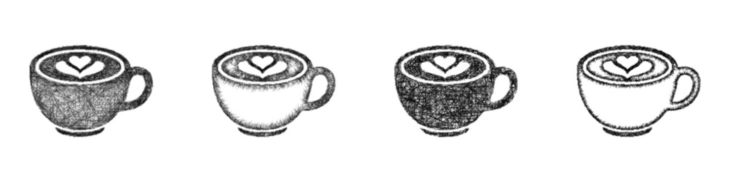 Sketch black and white flat white icon design set