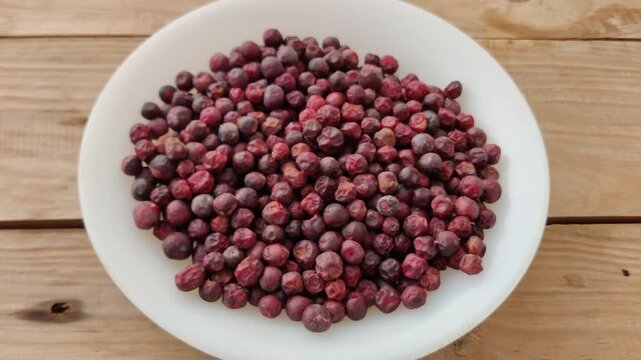 Phalsa berries with fly hovering above plate showing food risk