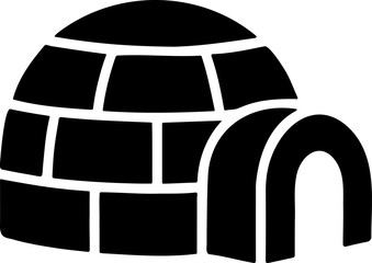 Ice igloo silhouette icon for arctic snow house and winter eskimo shelter design elements © Tanjum