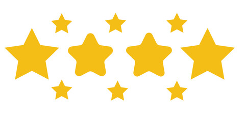 Fototapeta premium Five stars icon Vector. Five stars customer product rating review flat icon for apps and websites. 11:11