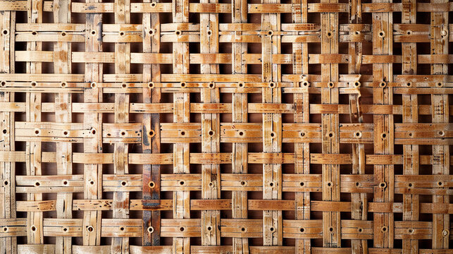 Rattan woven cane webbing grid pattern top down