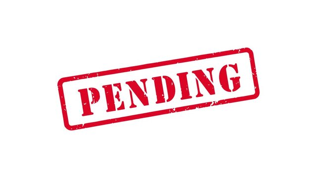 Pending approval red stamp animation video