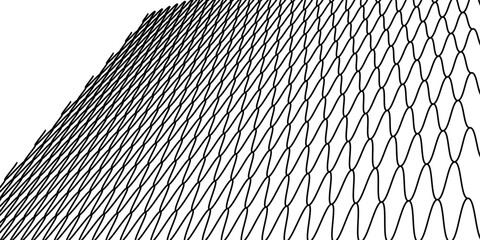 Wire mesh fence isolated on white background modern net arts © Qiana