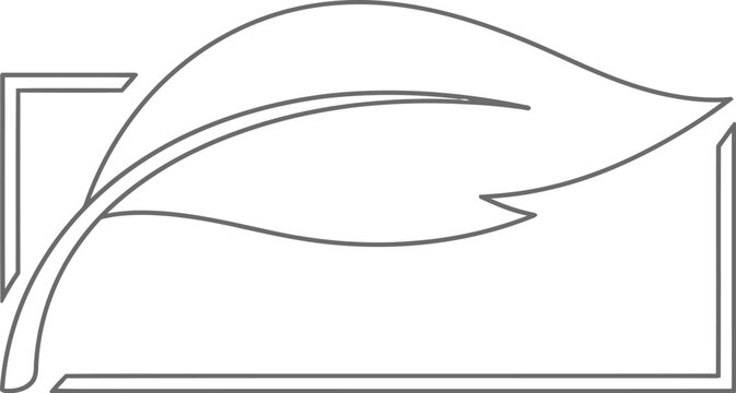 Leaf outline framing a corner provides a decorative border for organic product packaging designs.