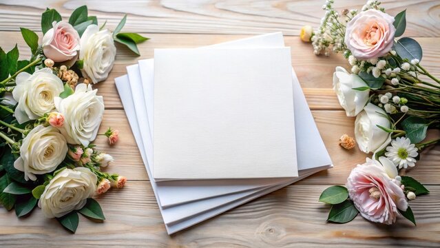 Stack of wedding invitations mockup stationery mockup envelope mockup ribbon mockup floral mockup elegant mockup event mockup decor mockup background image