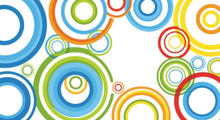 Fototapeta premium Colorful circles, geometric shapes, abstract background, multicolor pattern, eps vector graphic isolated on White Background Vactor EPS